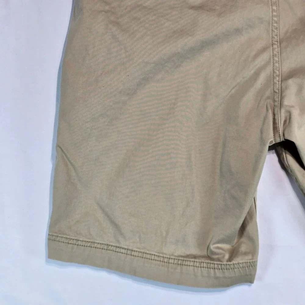 St Johns Bay Mens Khaki Chino Shorts Comfort Stretch Tan Size 36 75473-8